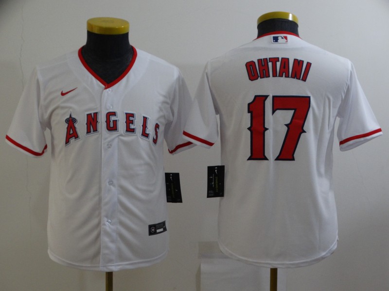 Cheap 2021 Youth MLB Los Angeles Angels 17 Ohtani White jerseys